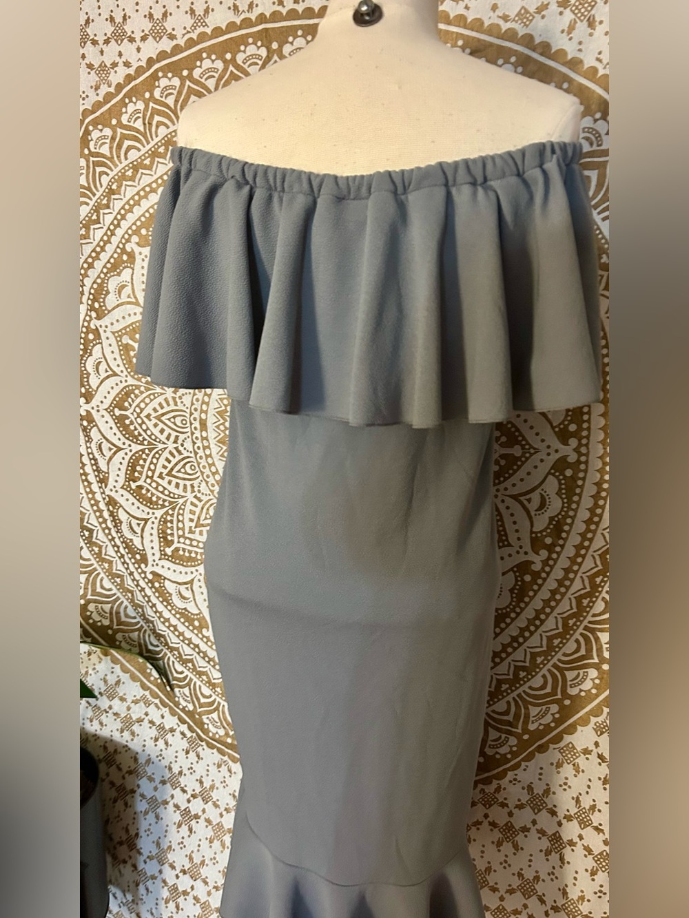 LuLaRoe Olive One-Shoulder Ruffle Dress